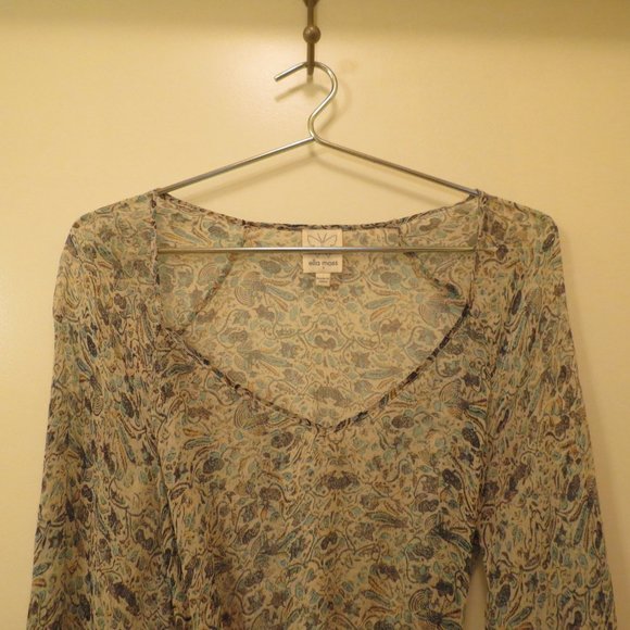 ELLA MOSS silk top tunic dress floral S 4/6 - Picture 5 of 5